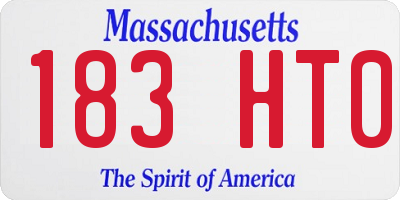 MA license plate 183HT0