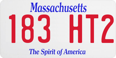 MA license plate 183HT2