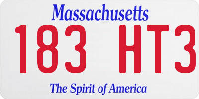 MA license plate 183HT3