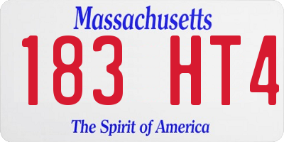 MA license plate 183HT4