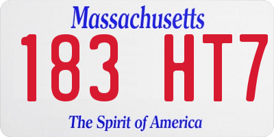 MA license plate 183HT7