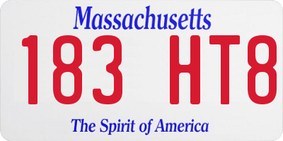 MA license plate 183HT8