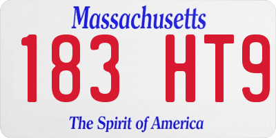 MA license plate 183HT9