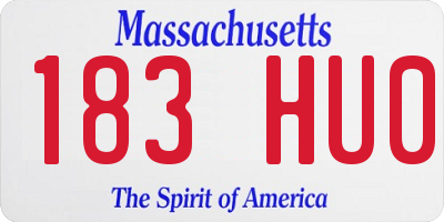 MA license plate 183HU0