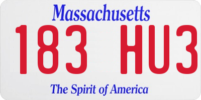 MA license plate 183HU3