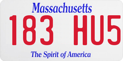 MA license plate 183HU5