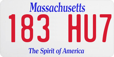 MA license plate 183HU7
