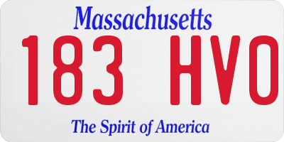 MA license plate 183HV0