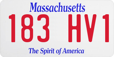 MA license plate 183HV1