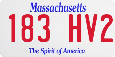 MA license plate 183HV2
