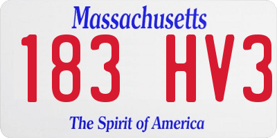 MA license plate 183HV3