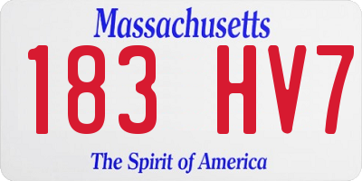MA license plate 183HV7