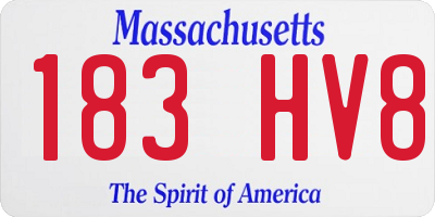 MA license plate 183HV8