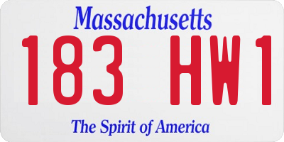 MA license plate 183HW1