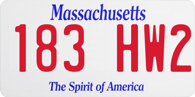 MA license plate 183HW2