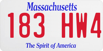 MA license plate 183HW4