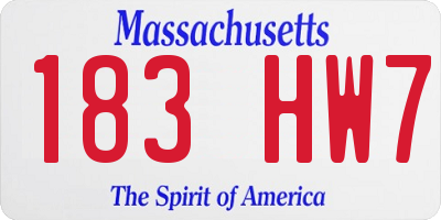 MA license plate 183HW7