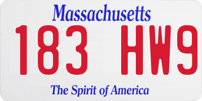 MA license plate 183HW9