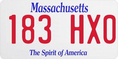 MA license plate 183HX0