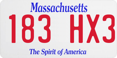 MA license plate 183HX3