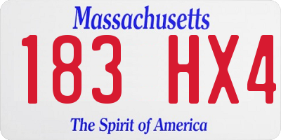 MA license plate 183HX4