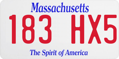 MA license plate 183HX5