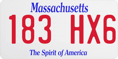 MA license plate 183HX6