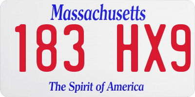 MA license plate 183HX9
