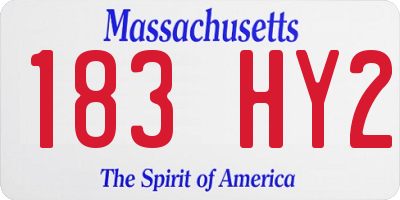 MA license plate 183HY2