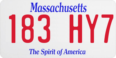 MA license plate 183HY7
