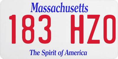 MA license plate 183HZ0