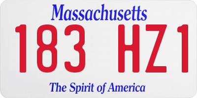 MA license plate 183HZ1