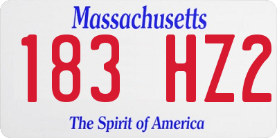 MA license plate 183HZ2