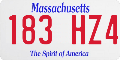 MA license plate 183HZ4