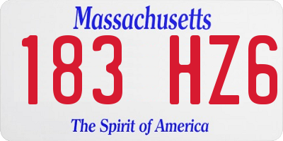 MA license plate 183HZ6