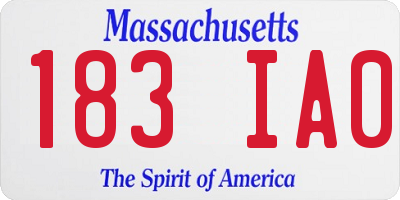 MA license plate 183IA0