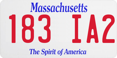 MA license plate 183IA2