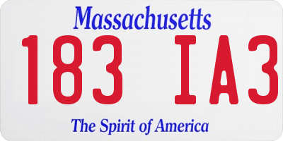MA license plate 183IA3
