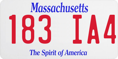 MA license plate 183IA4