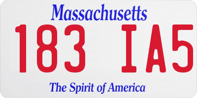 MA license plate 183IA5