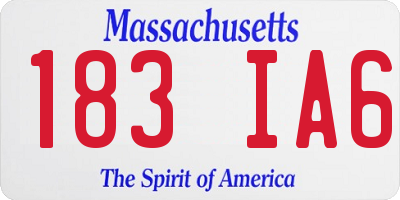 MA license plate 183IA6
