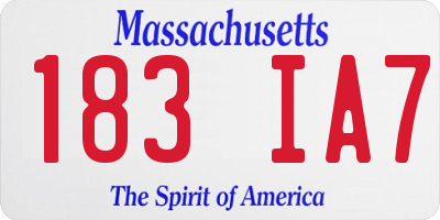 MA license plate 183IA7