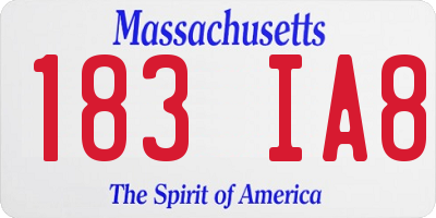 MA license plate 183IA8