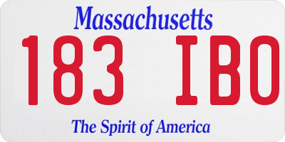 MA license plate 183IB0