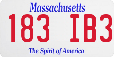 MA license plate 183IB3