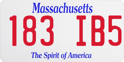 MA license plate 183IB5
