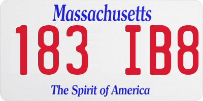 MA license plate 183IB8