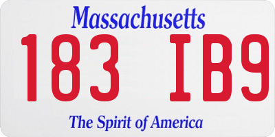 MA license plate 183IB9
