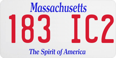 MA license plate 183IC2