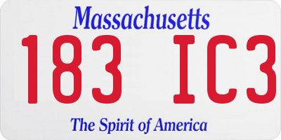 MA license plate 183IC3